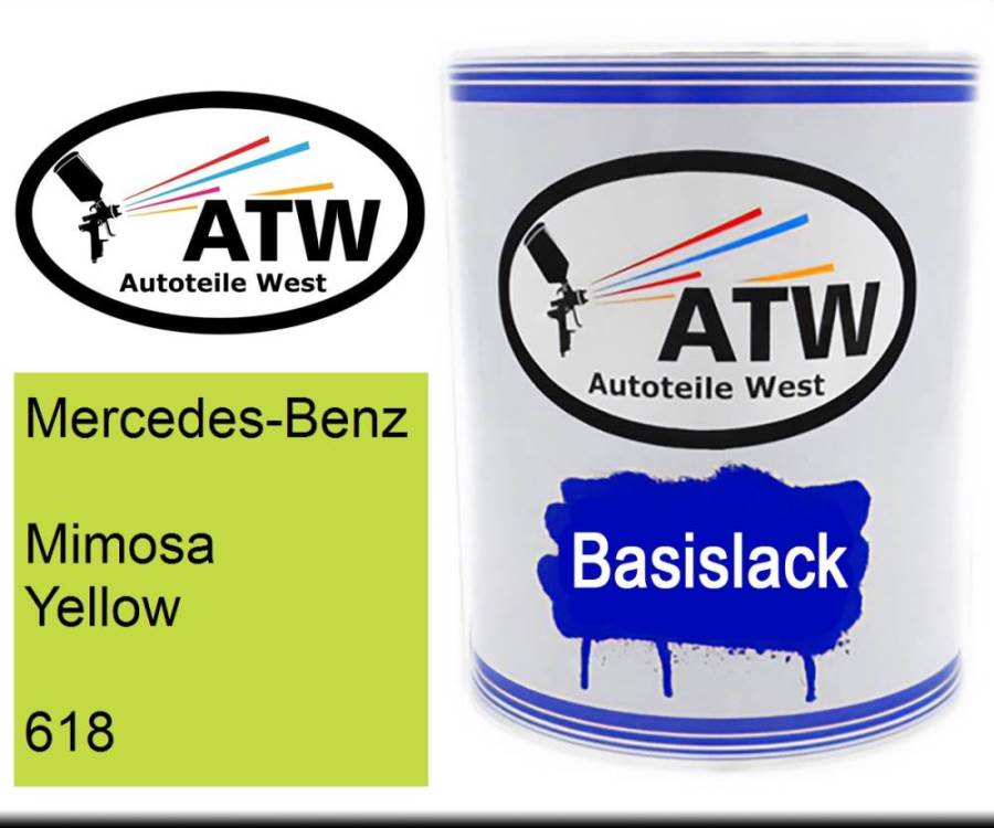 Mercedes-Benz, Mimosa Yellow, 618: 1L Lackdose, von ATW Autoteile West.